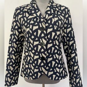 Lafayette 148 New York Navy and White Women's Jacket